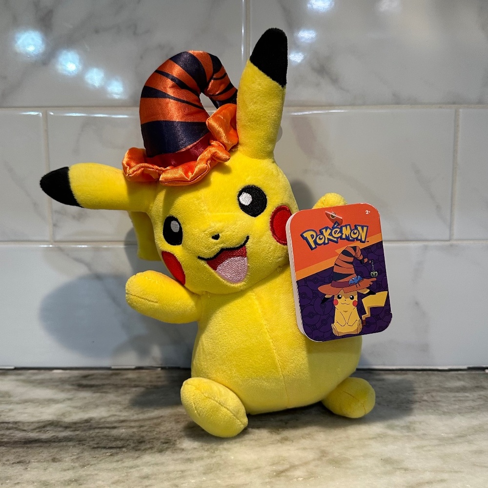 Pokemon PIKACHU 10" Halloween Plush Witch Hat Video Game Toy NEW Pika Jazwares